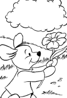 A coloring page of winnie the pooh - roo